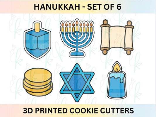 Hanukkah - set of 6 Cookie Cutters