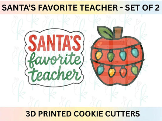 Santa’s Favorite Teacher Set of 2 Cookie Cutters