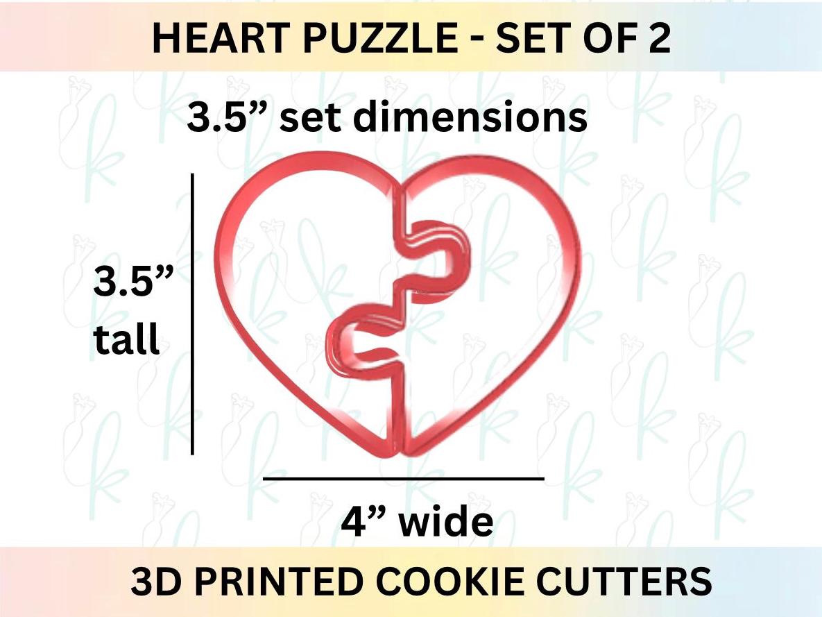 Heart Puzzle - Set of 2 Cookie Cutters