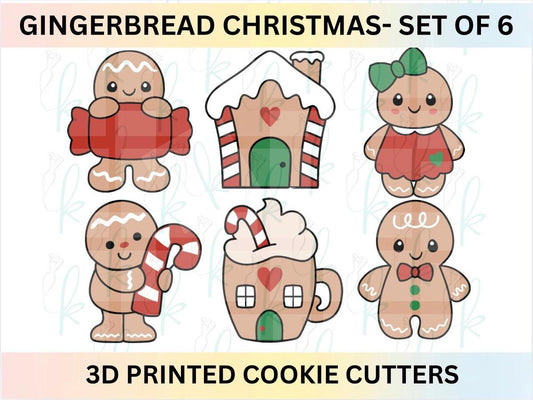 Gingerbread Christmas - Set of 6 Cookie Cutters