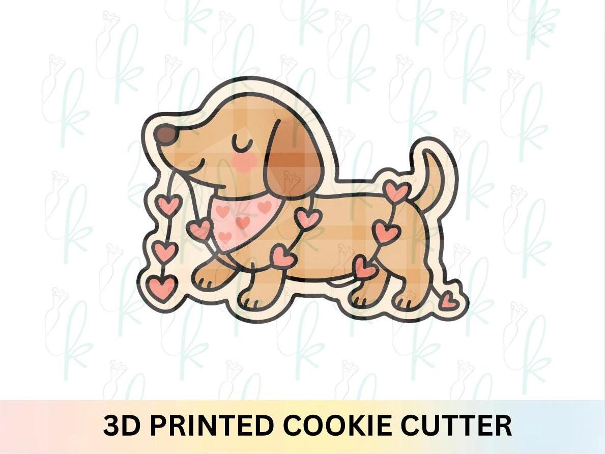Heart Garland Dog Cookie Cutter