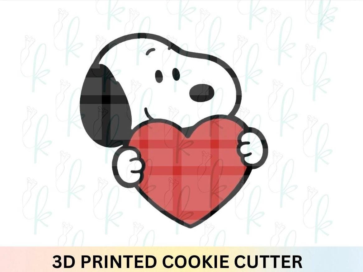 Dog Character Heart Plaque Cookie Cutter