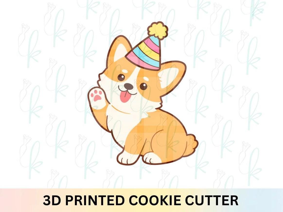 Party Hat Corgi Cookie Cutter
