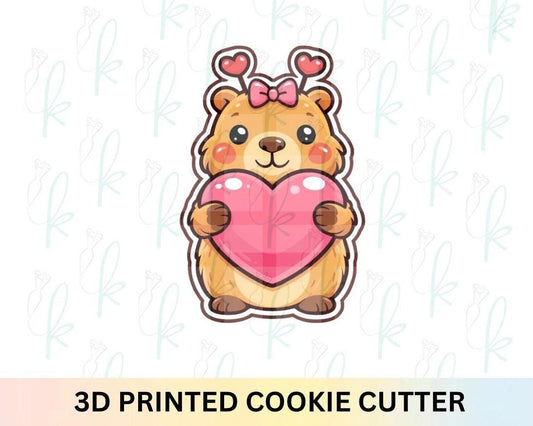 Valentine Capybara Cookie Cutter