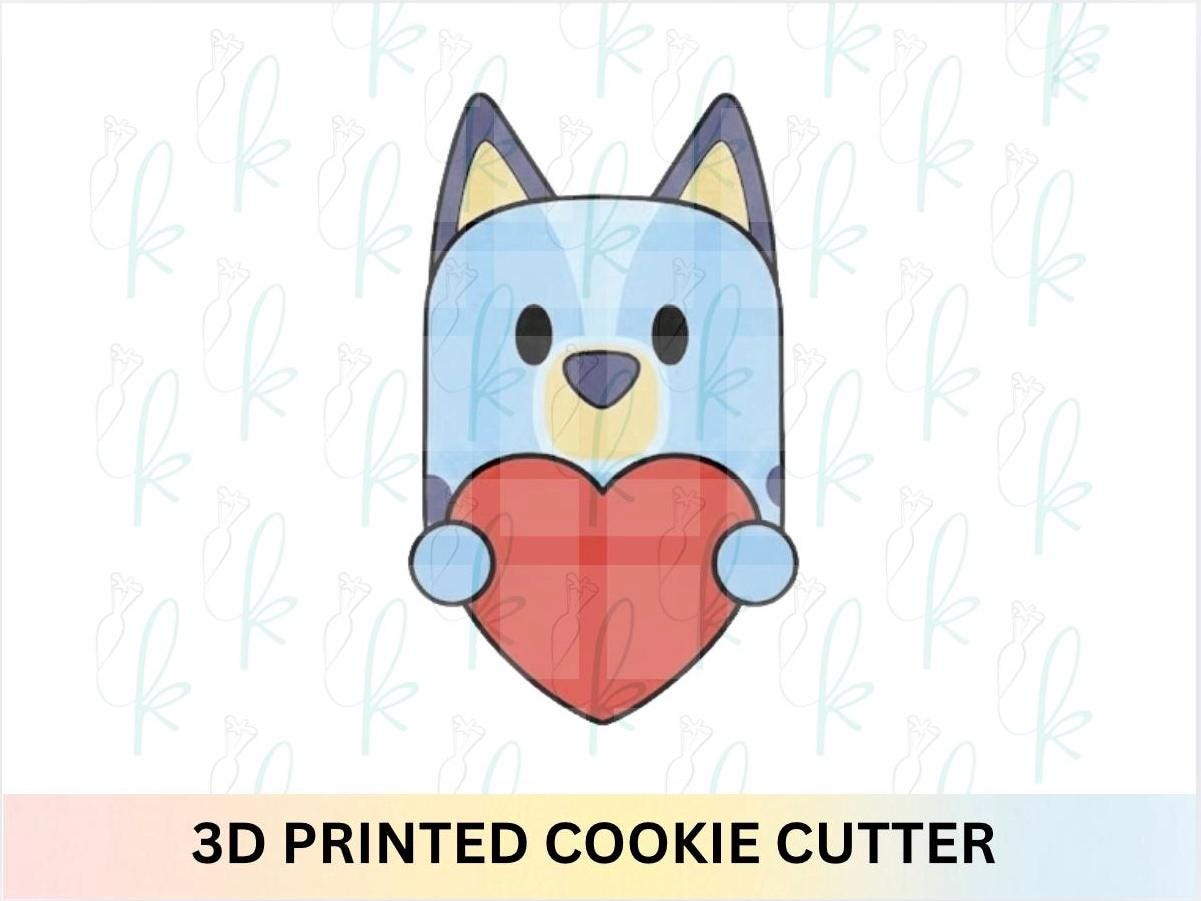 Blue Dog Heart Plaque Cookie Cutter
