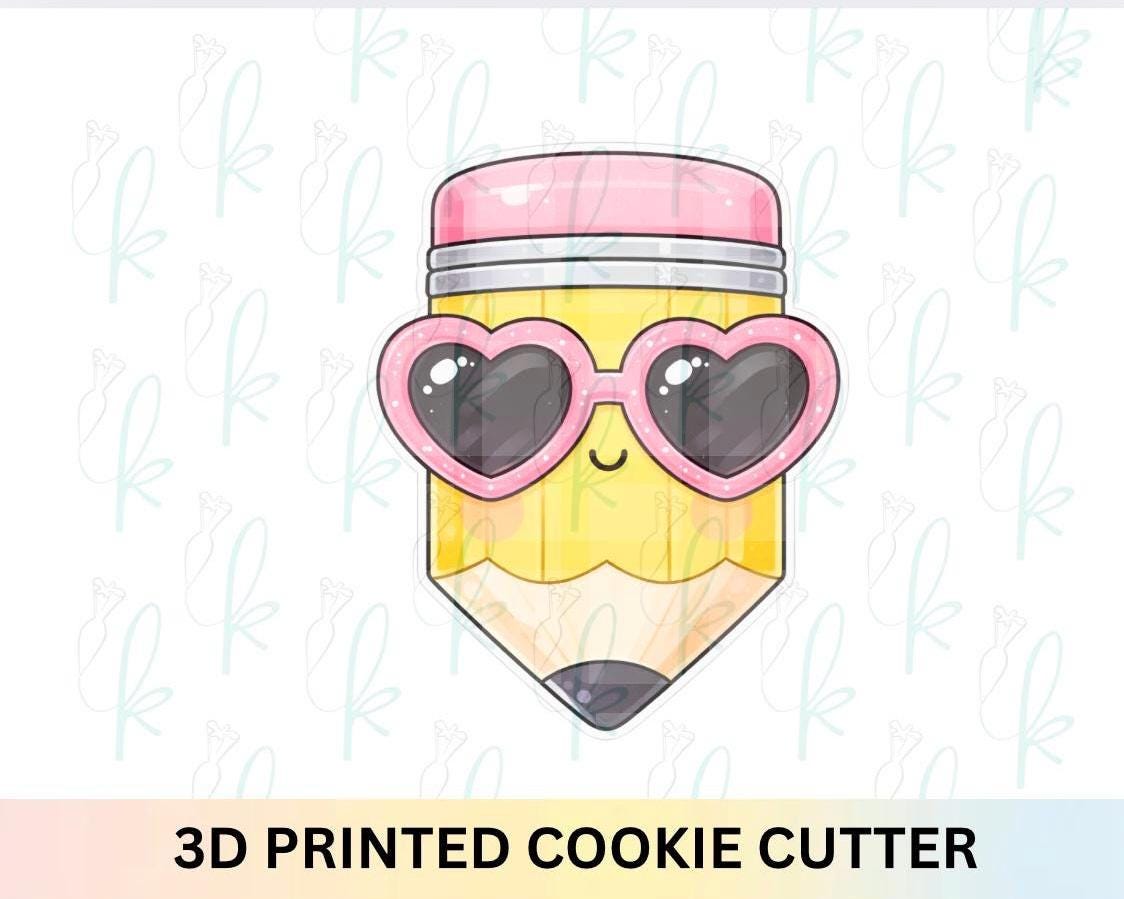 Heart Sunglasses Pencil Cookie Cutter