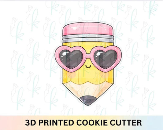 Heart Sunglasses Pencil Cookie Cutter
