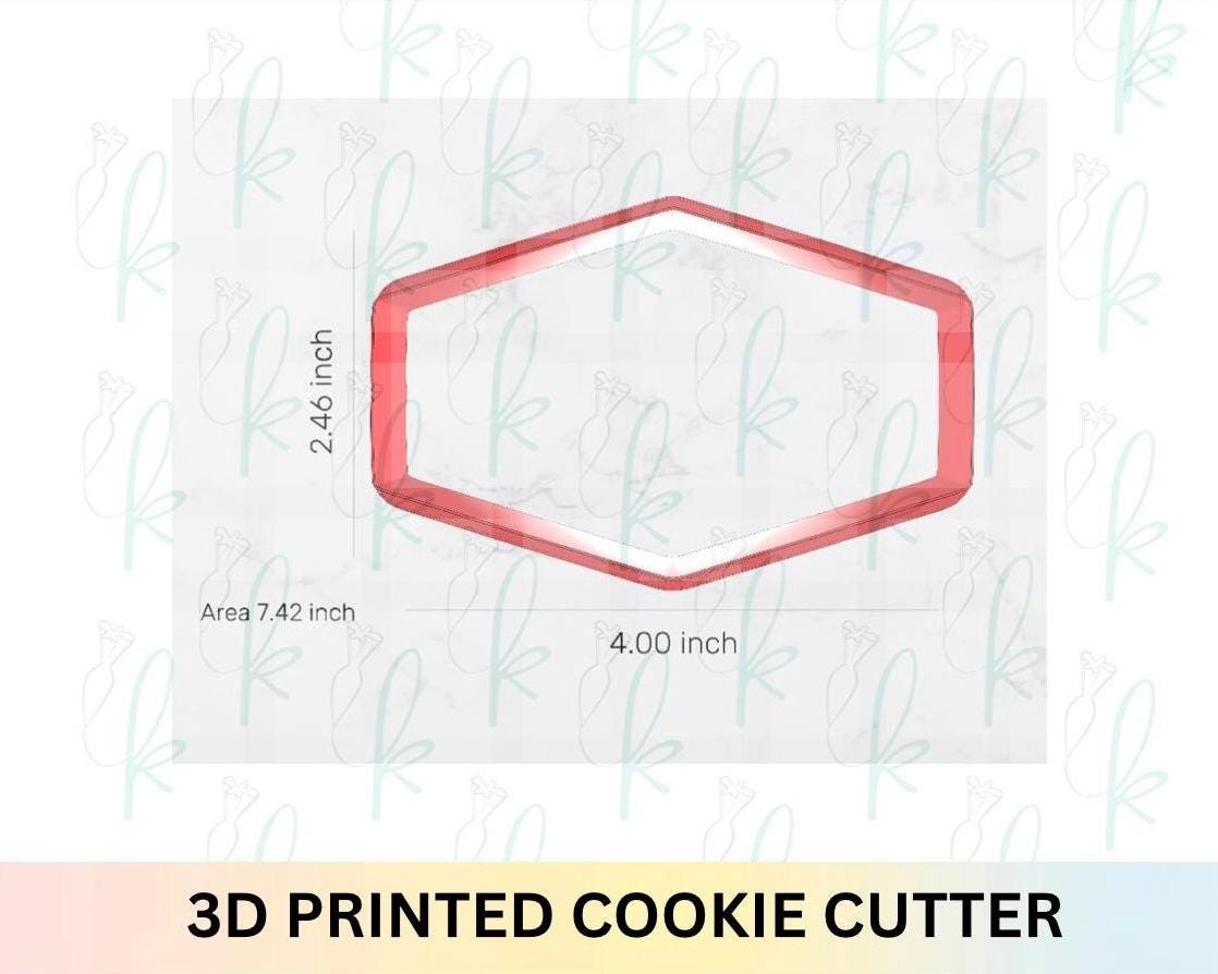 Long Hexagon Plaque 2 Cookie Cutter