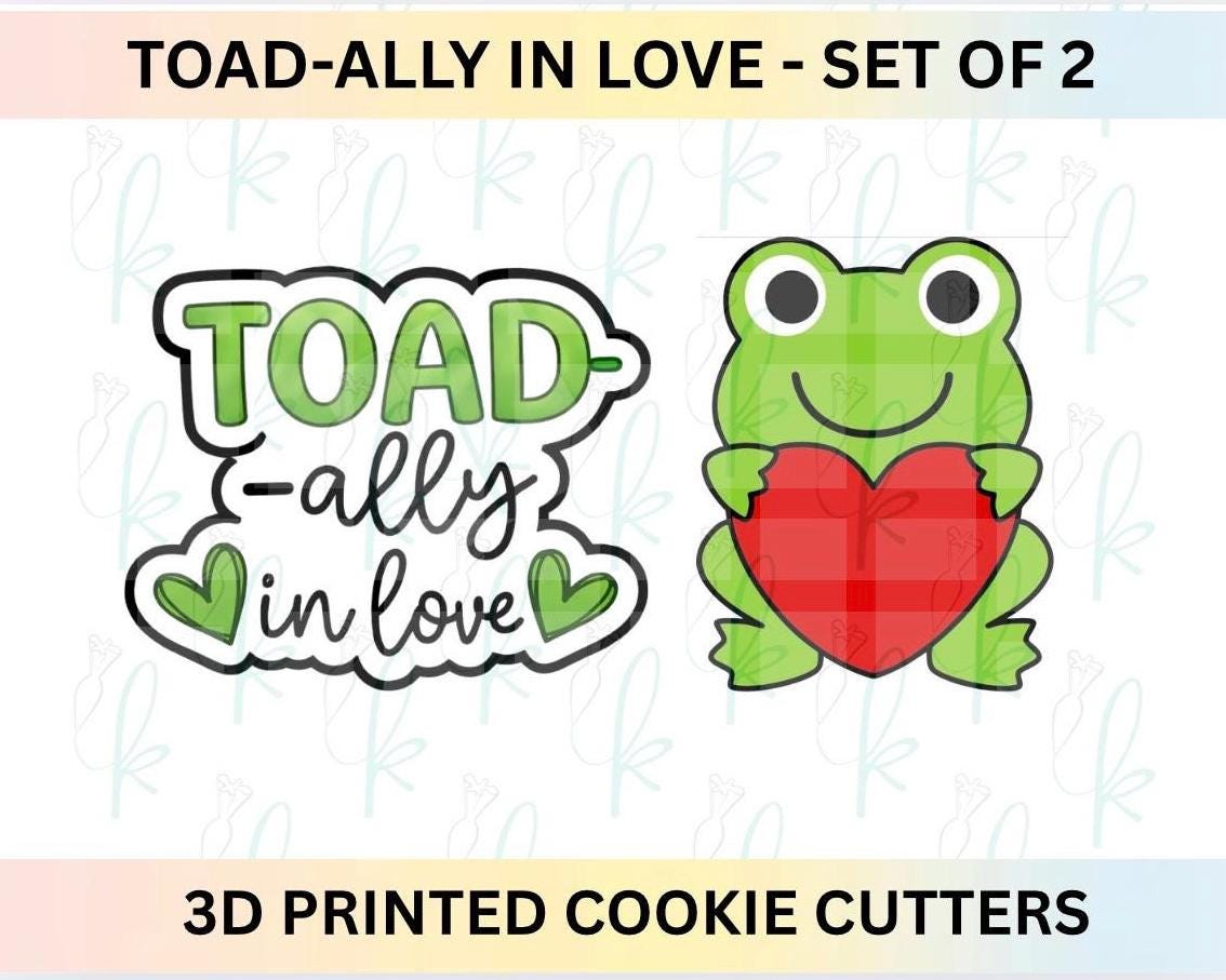 TOAD-ally in Love -  Set of 2 Valentines Day 3D Printed Cookie Cutters