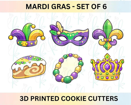 Mardi Gras - Set of 6 Cookie Cutters