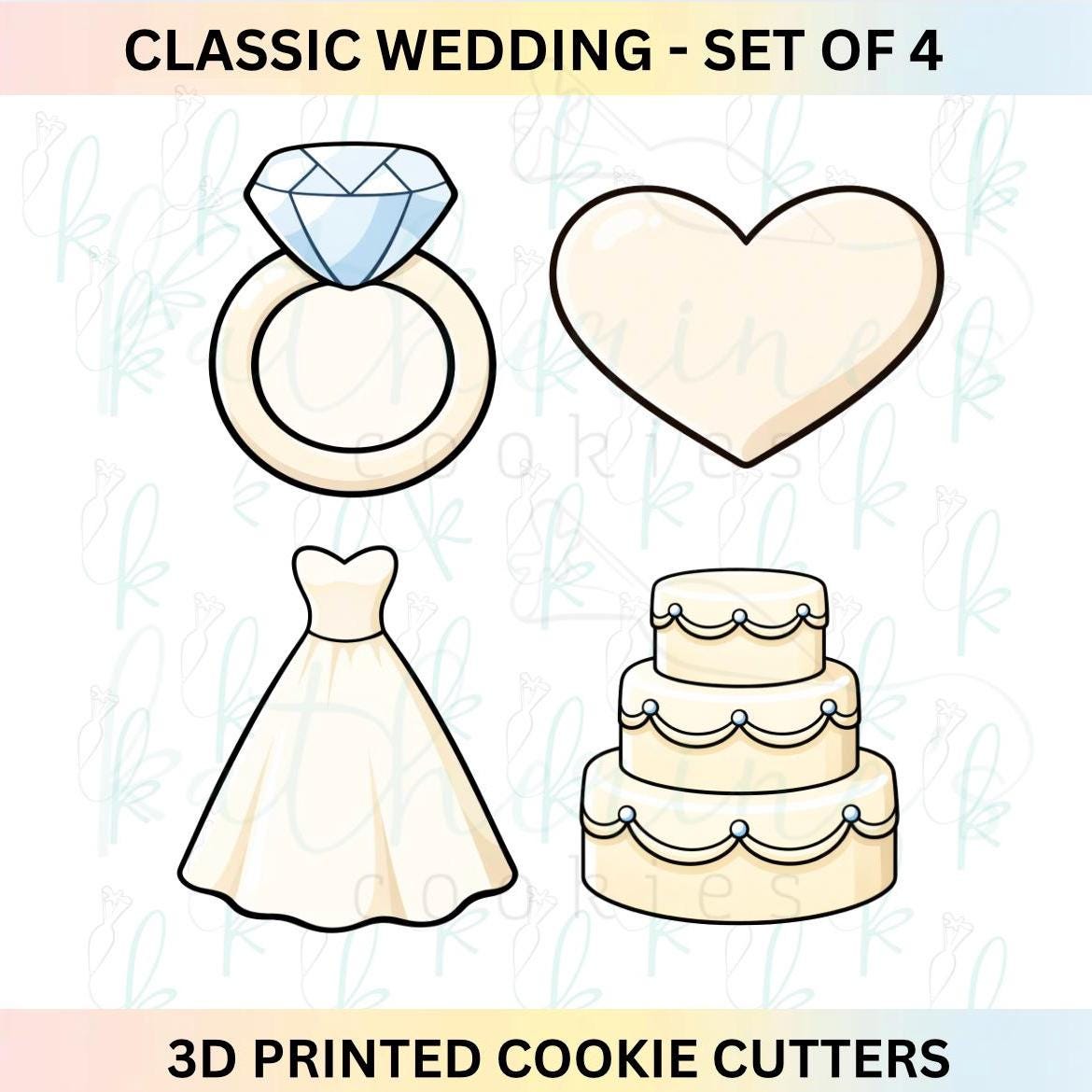 Wedding Set of 4 Cookie Cutters