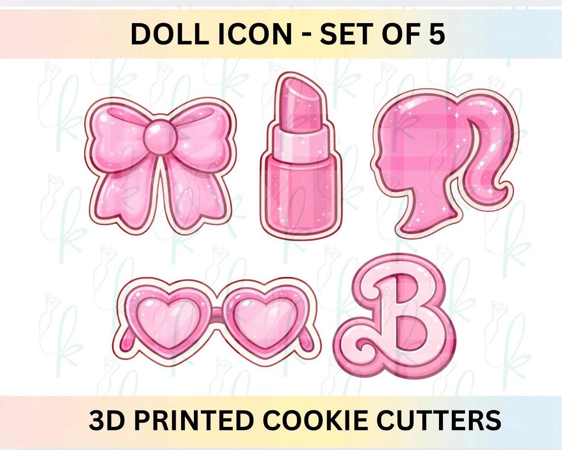 Doll Icon - Set of 5 Cookie Cutters