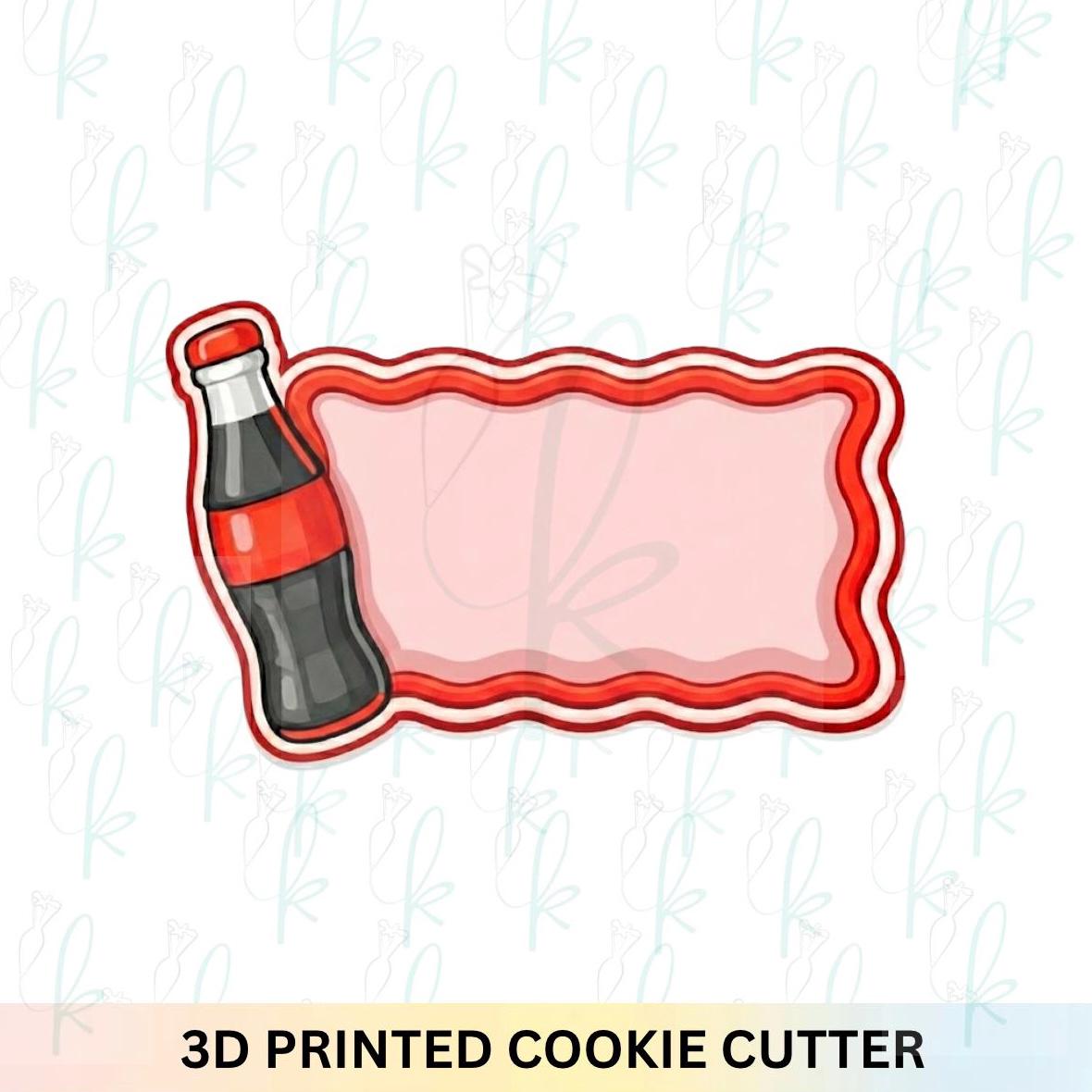 Soda Bottle Wavy Plaque Cookie Cutter