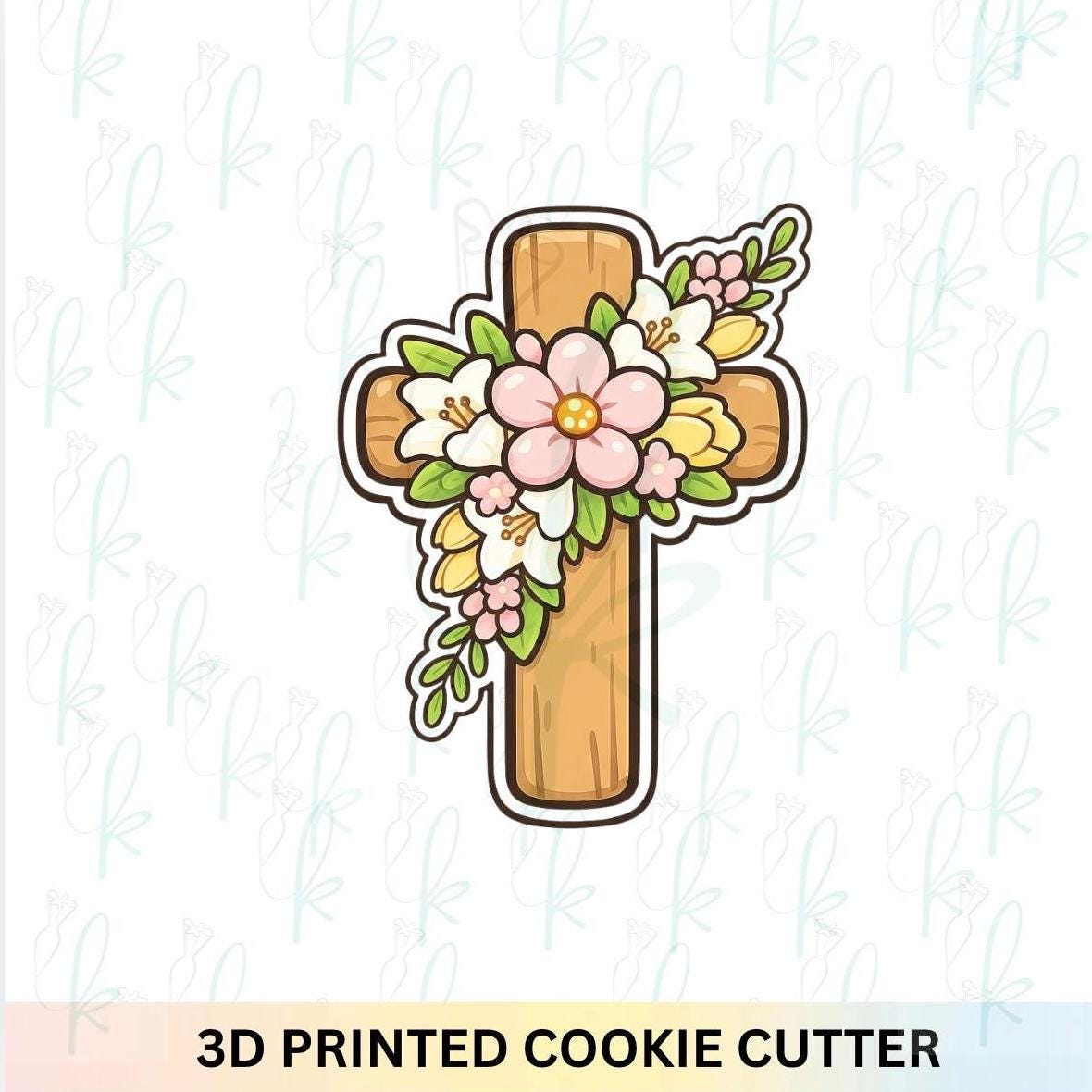 Floral Cross Cookie Cutter