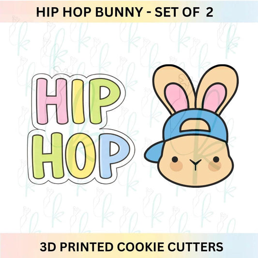 Hip Hop Bunny -  Set of 2 Easter 3D Printed Cookie Cutters