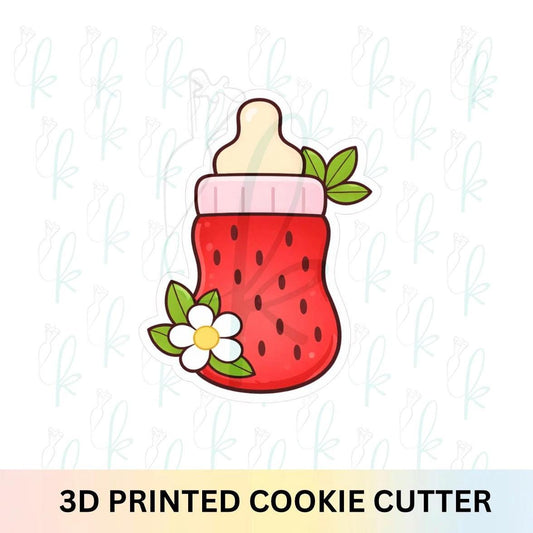Strawberry Floral Baby Bottle Cookie Cutter