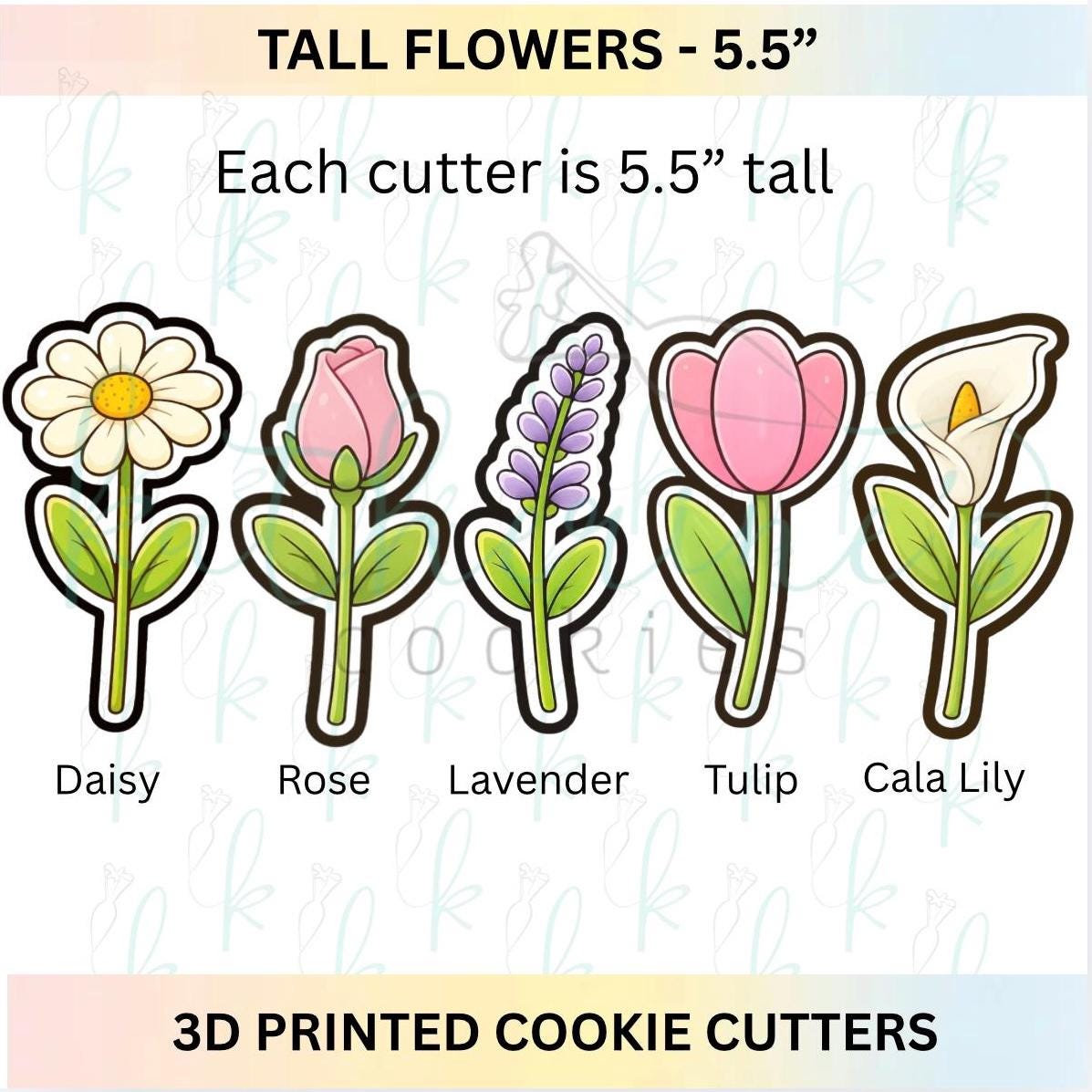 Tall Flower Cookie Cutters - 5.5” tall