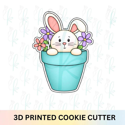Bunny in Flower Pot Cookie Cutter