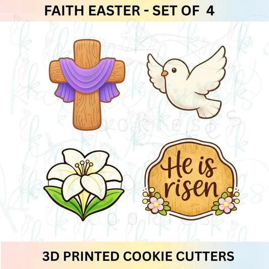 Faith Easter - Set of 4 3D Printed Cookie Cutters