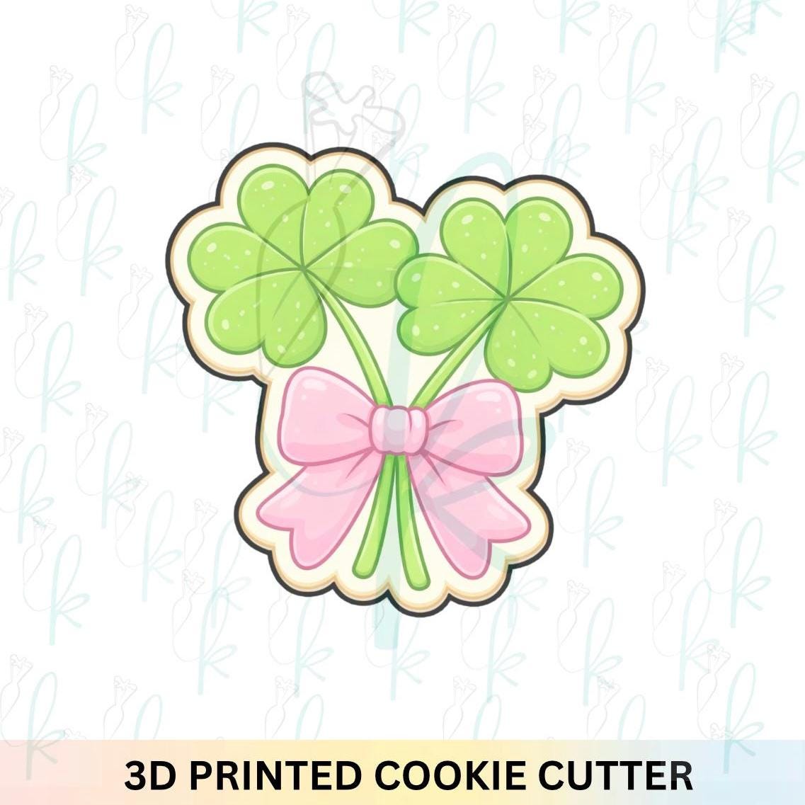 Tall Coquette Shamrocks Cookie Cutter