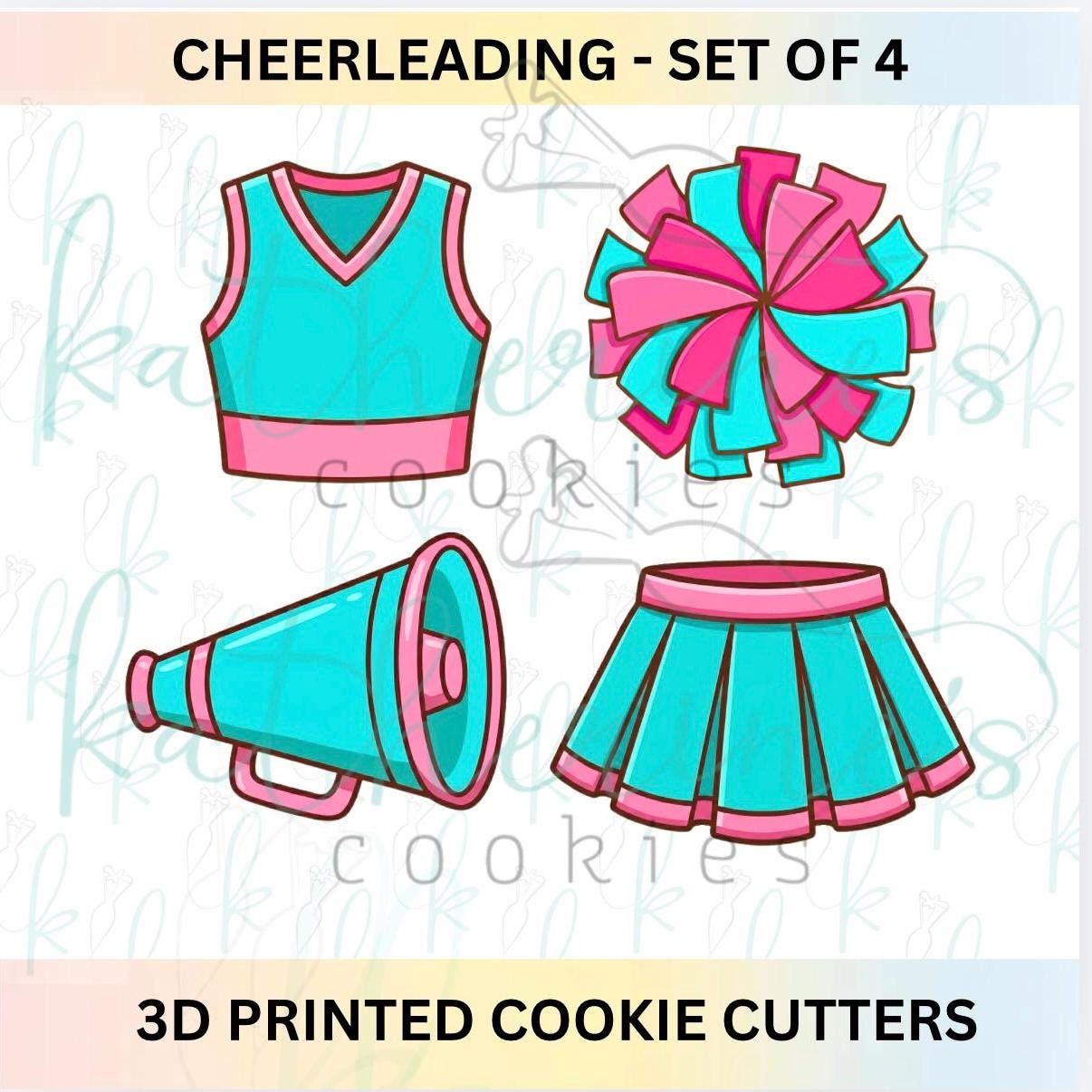 Cheerleading - Set of 4 3D Printed Cookie Cutters