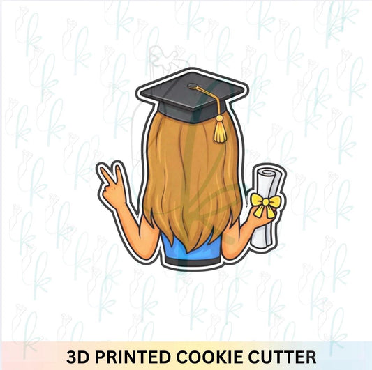 Peace Graduation Girl Cookie Cutter