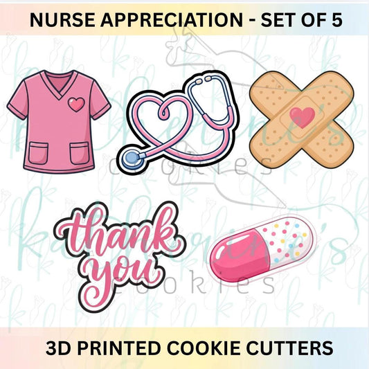Nurse Appreciation - Set of 5 Cookie Cutters