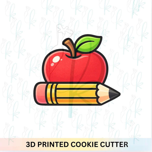 Apple with Pencil Cookie Cutter