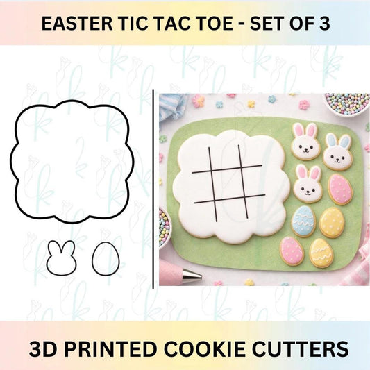 Easter Tic Tac Toe -  Set of Easter Day 3D Printed Cookie Cutters