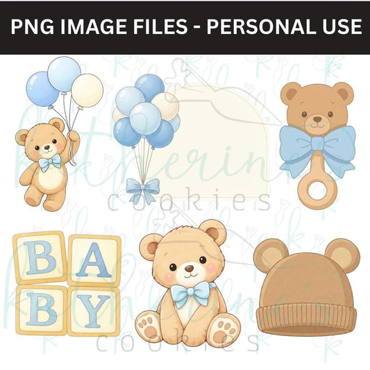 We Can Bearly Wait PNG Images - set of 6 images