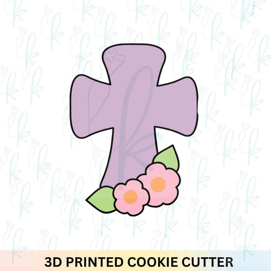 Simple Floral Cross Cookie Cutter