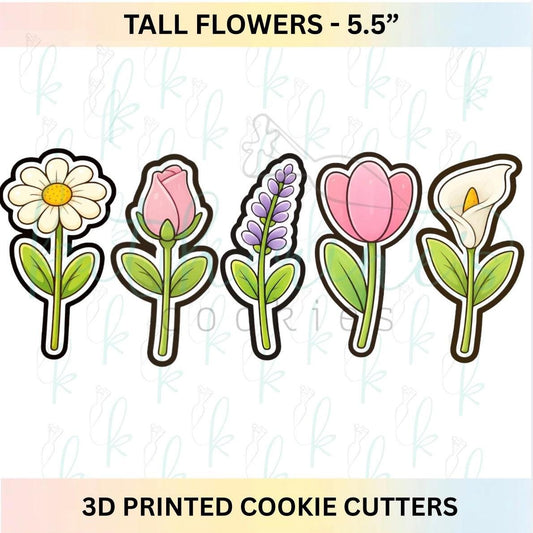 Tall Flower Cookie Cutters - 5.5” tall