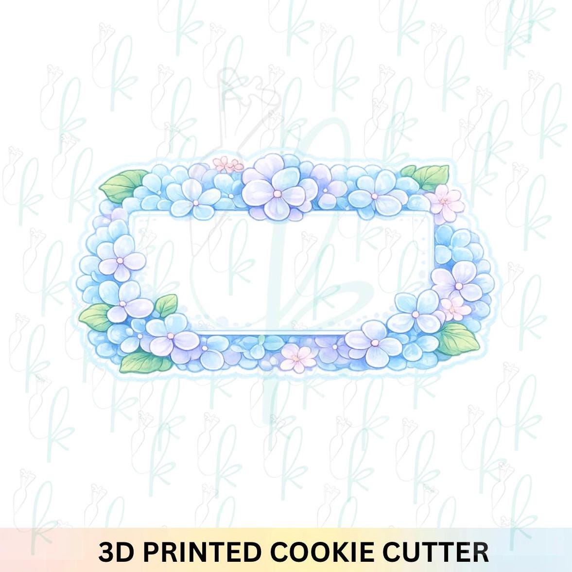 Hydrangea Rectangle Plaque Cookie Cutter