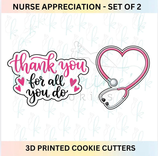 Nurse Appreciation - Set of 2 Cookie Cutters