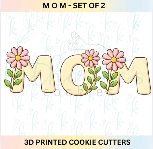 M O M -  Mothers Day Set of 2 Cookie Cutters