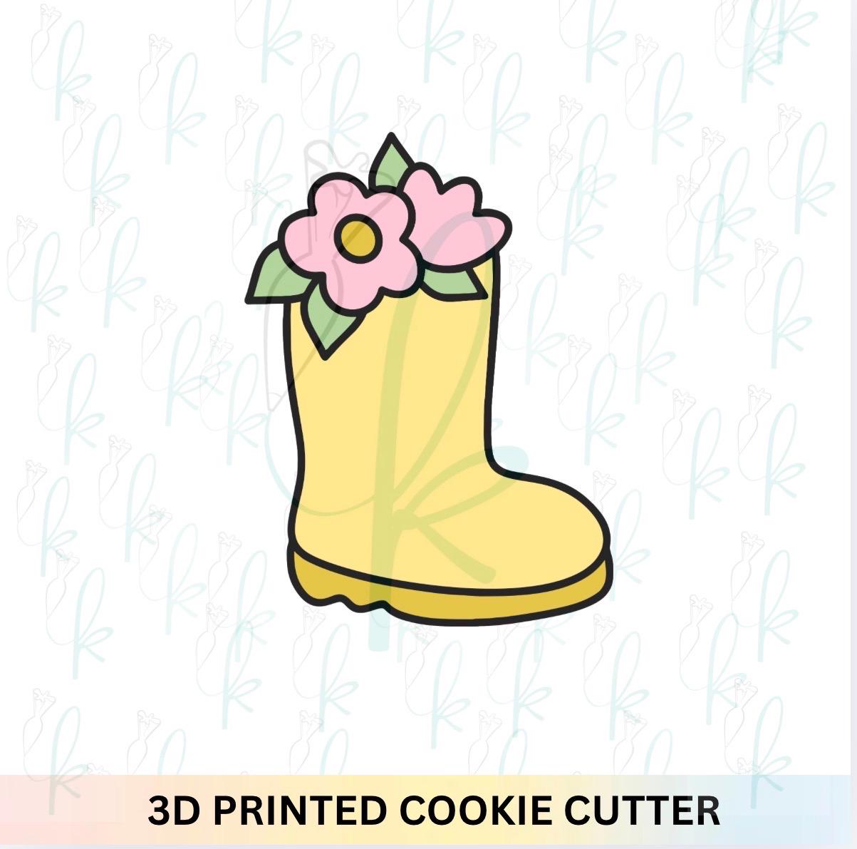 Floral Rain Boot Cookie Cutter