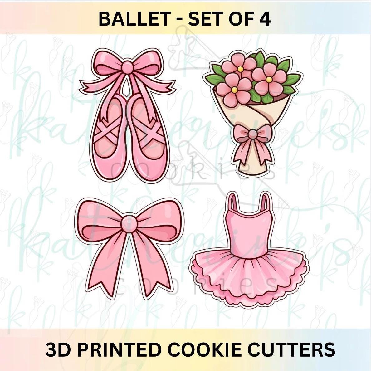 Ballet - Set of 4 3D Printed Cookie Cutters