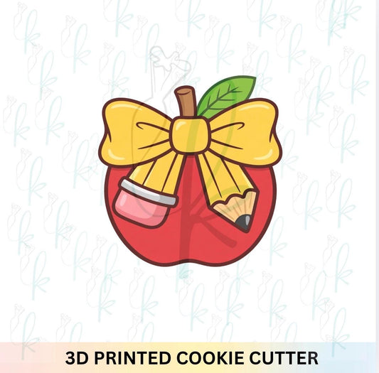 Apple with Pencil Bow Cookie Cutter