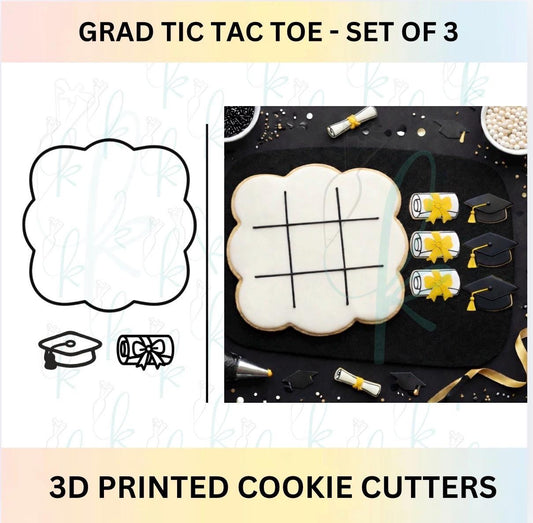 Graduation Tic Tac Toe -  Set of 3D Printed Cookie Cutters
