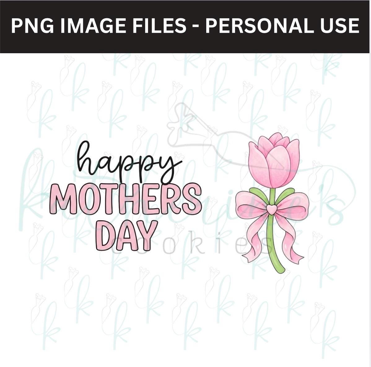 Happy Mothers Day and Tulip - Set of 2 PNG Images