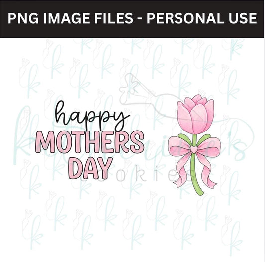 Happy Mothers Day and Tulip - Set of 2 PNG Images
