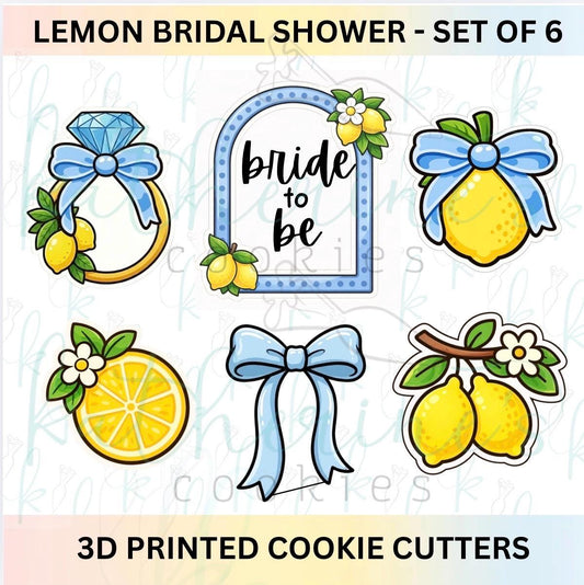 Lemon Bridal Shower - Set of 6 3D Printed Cookie Cutters