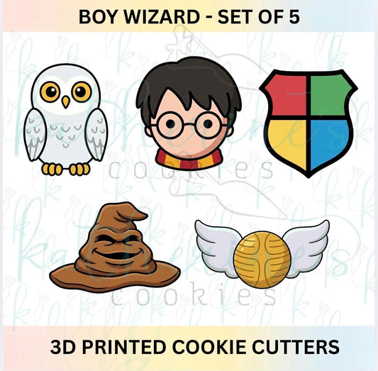 Boy Wizard - Set of 5 Cookie Cutters