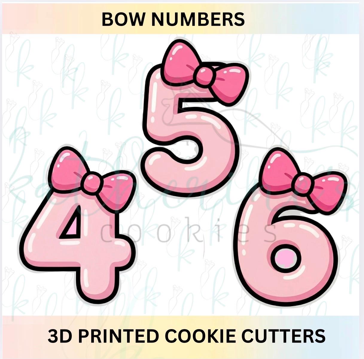 Bow Number Cookie Cutters