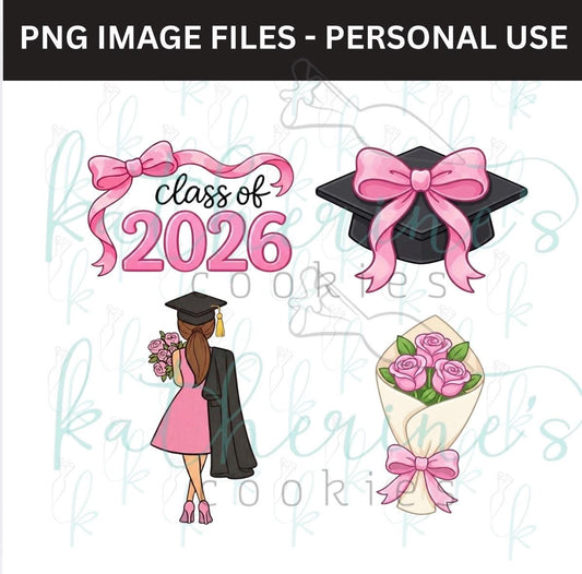 Coquette Graduation - set of 4 PNG Images
