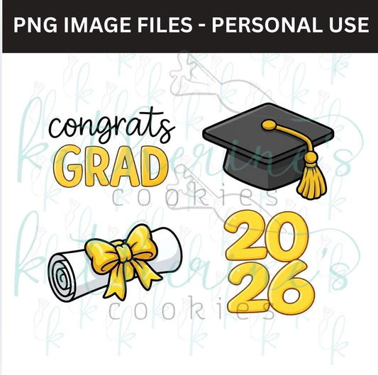 2026 Graduation - set of 4 PNG Images