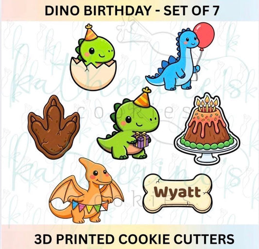 Dino Birthday - Set of 7 Cookie Cutters