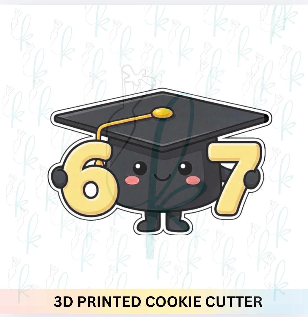 6 7 Graduation Cap Cookie Cutter