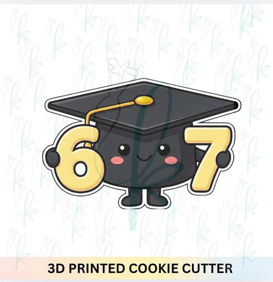 6 7 Graduation Cap Cookie Cutter