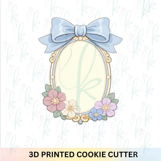 Floral Bow Regency Plaque Cookie Cutter